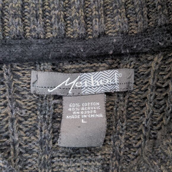 Method Cable Knit Sweater Mens Large Pullover Cowl Neck Multicolor Marled - Picture 8 of 11